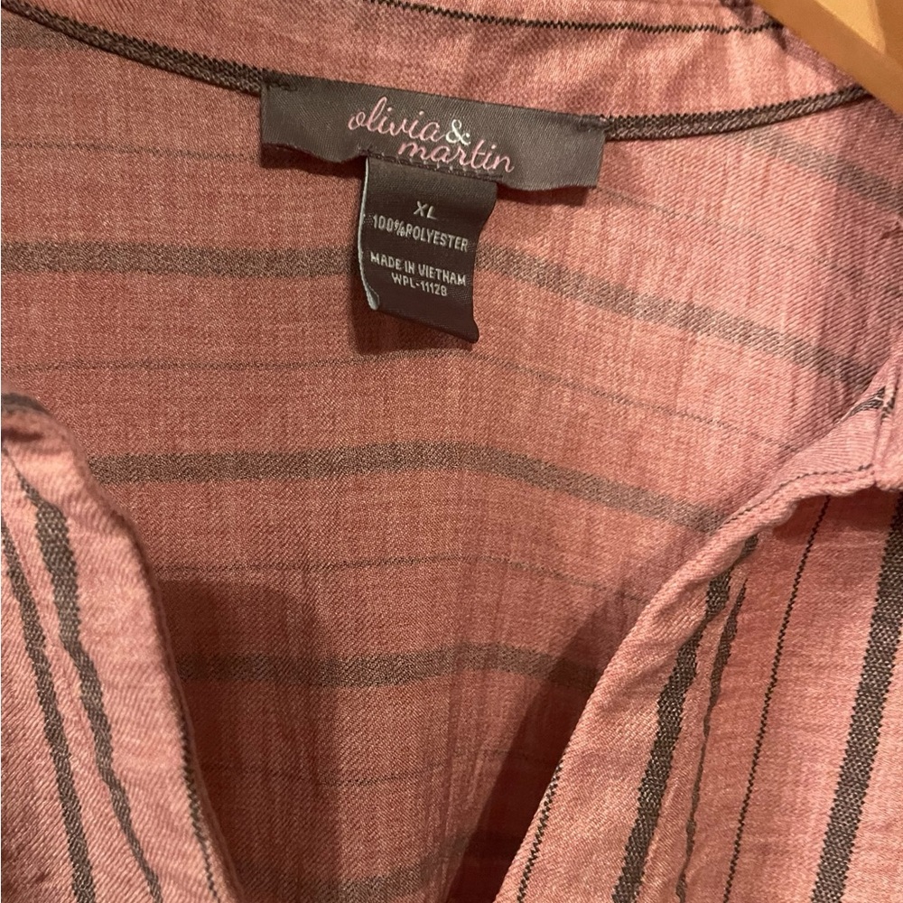 Casual Pink Striped Button Down Shirt - Picture 3 of 3